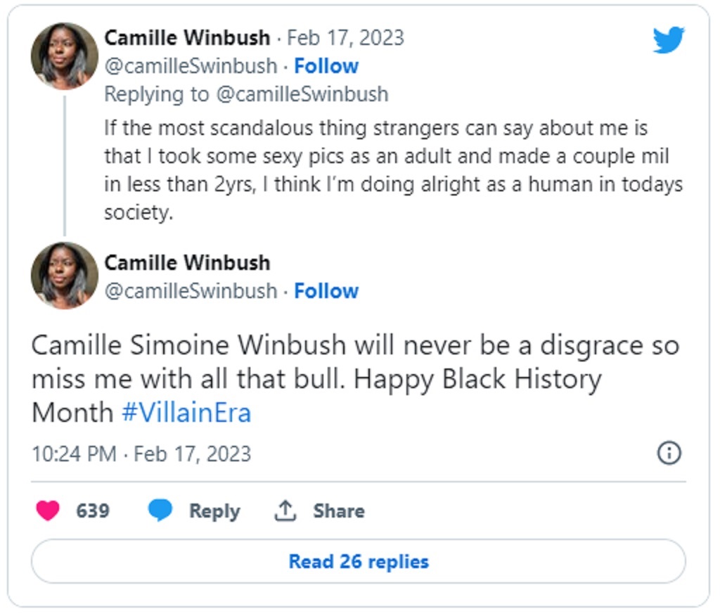 Camille Winbush Tweet on twitter | Gossipheadlines