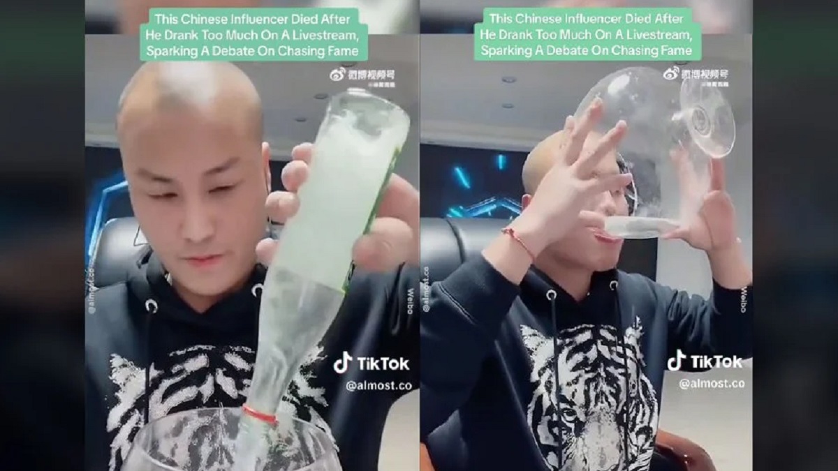 Chinese influencer dies drinking live video