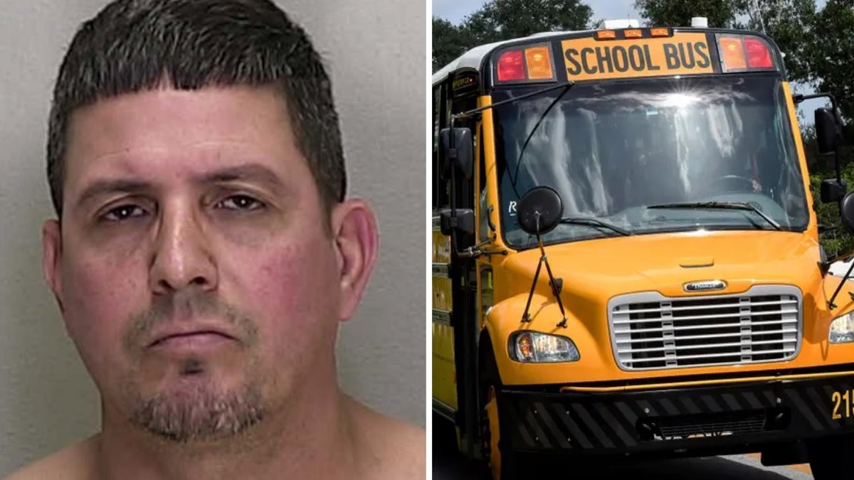 Florida father hits school bus video