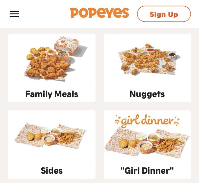 Popeyes Chicken Girl Dinner