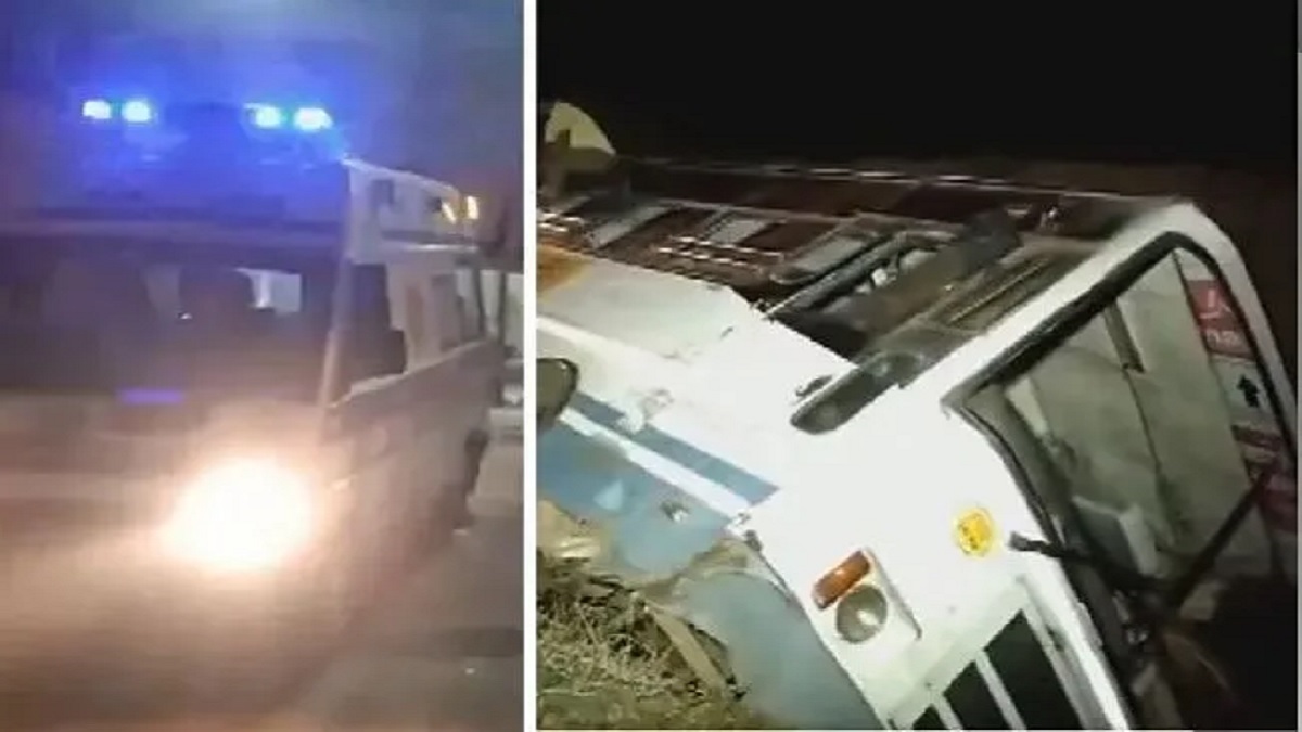 Gujarat Bus overturns 