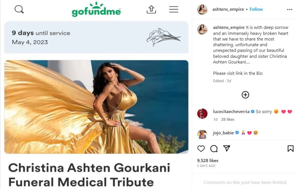 How Did Christina Ashten Gourkani Die Tribute Pours In As Kim