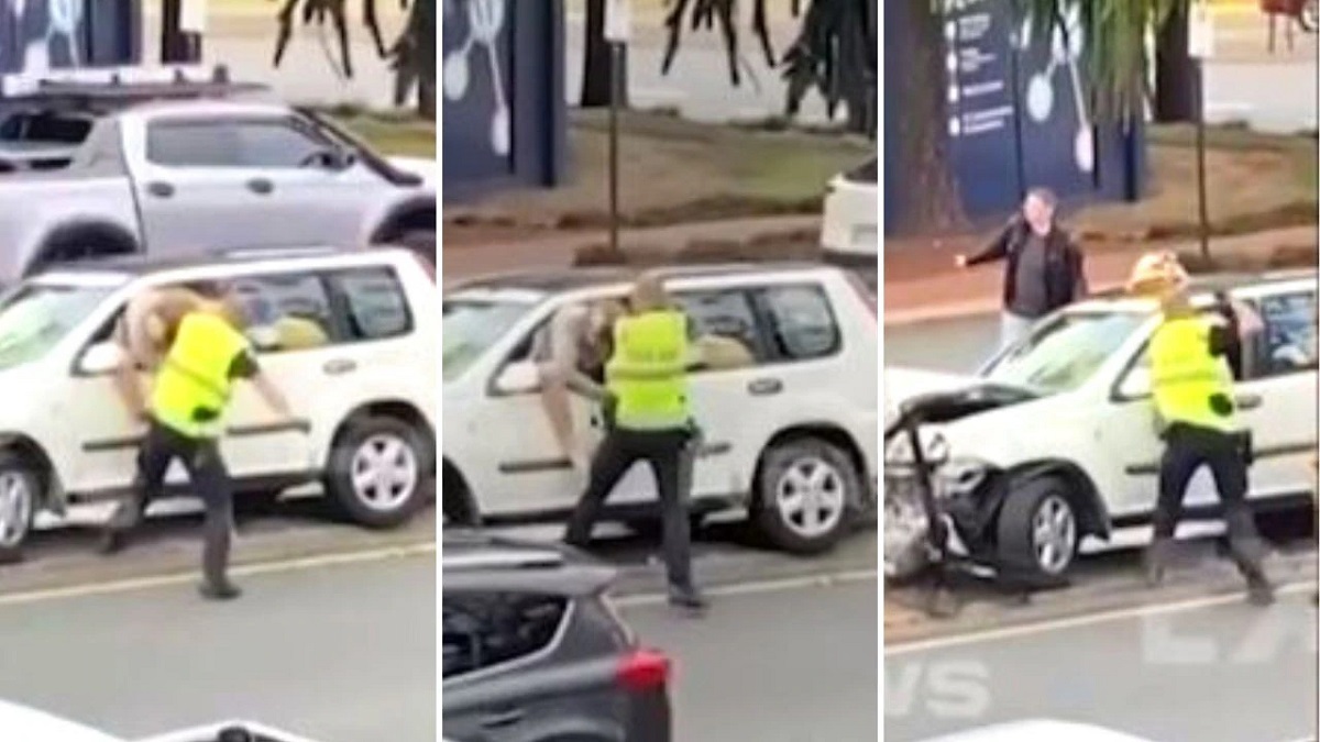 Arrest At Strathpine Video shows officer recorded punching man before using Taser