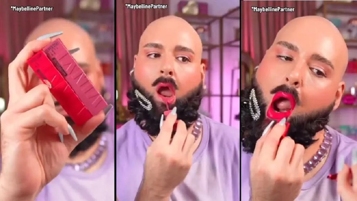 Advertisement for Maybelline bearded man