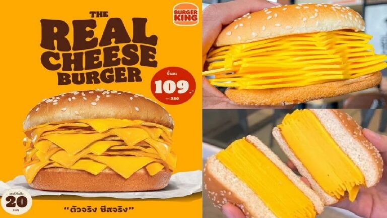 Burger King Thailand Real Cheeseburger With 20 Slices: Check Total Calories