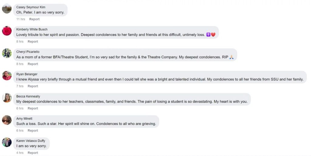 Alyssa Fluet car accident: Tributes pour in as 21-year-old daughter of